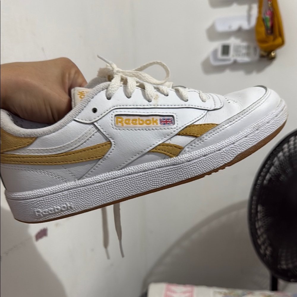 Reebok Club C Revenge Footwear white Retro Gold/ Whote Shoes | size 7 1/2
